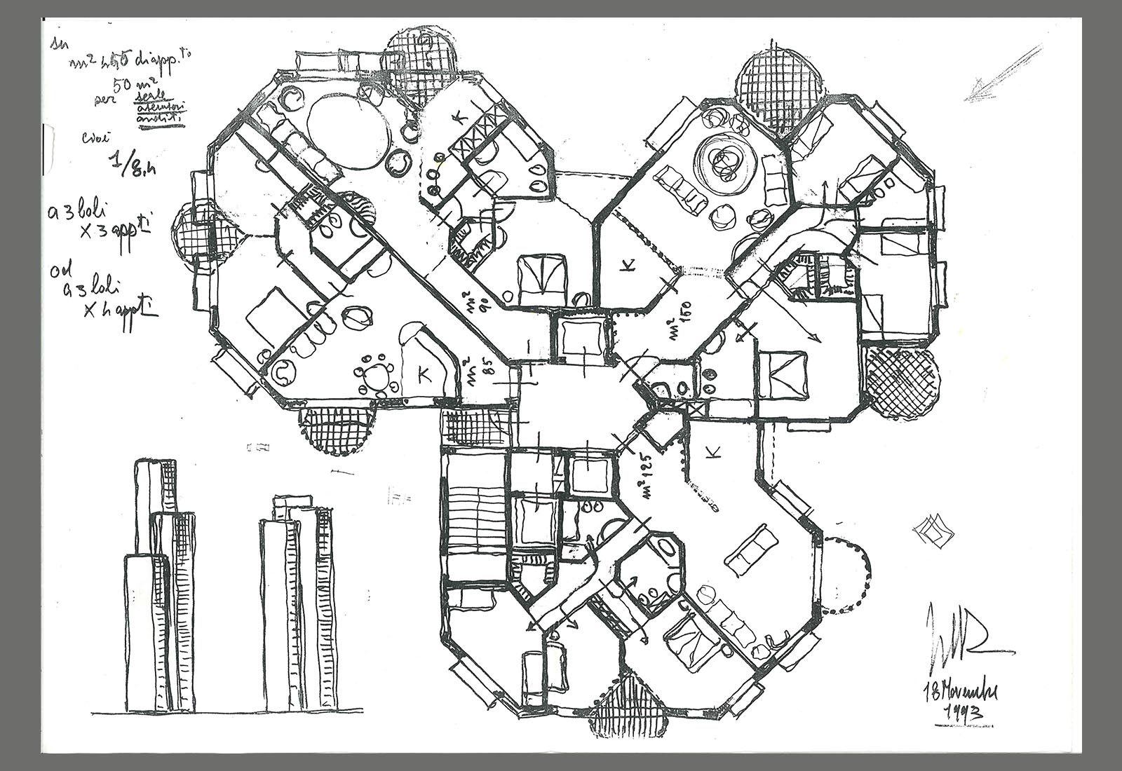 Cornice Plaza Doha - Plan scheme of the 2nd tower